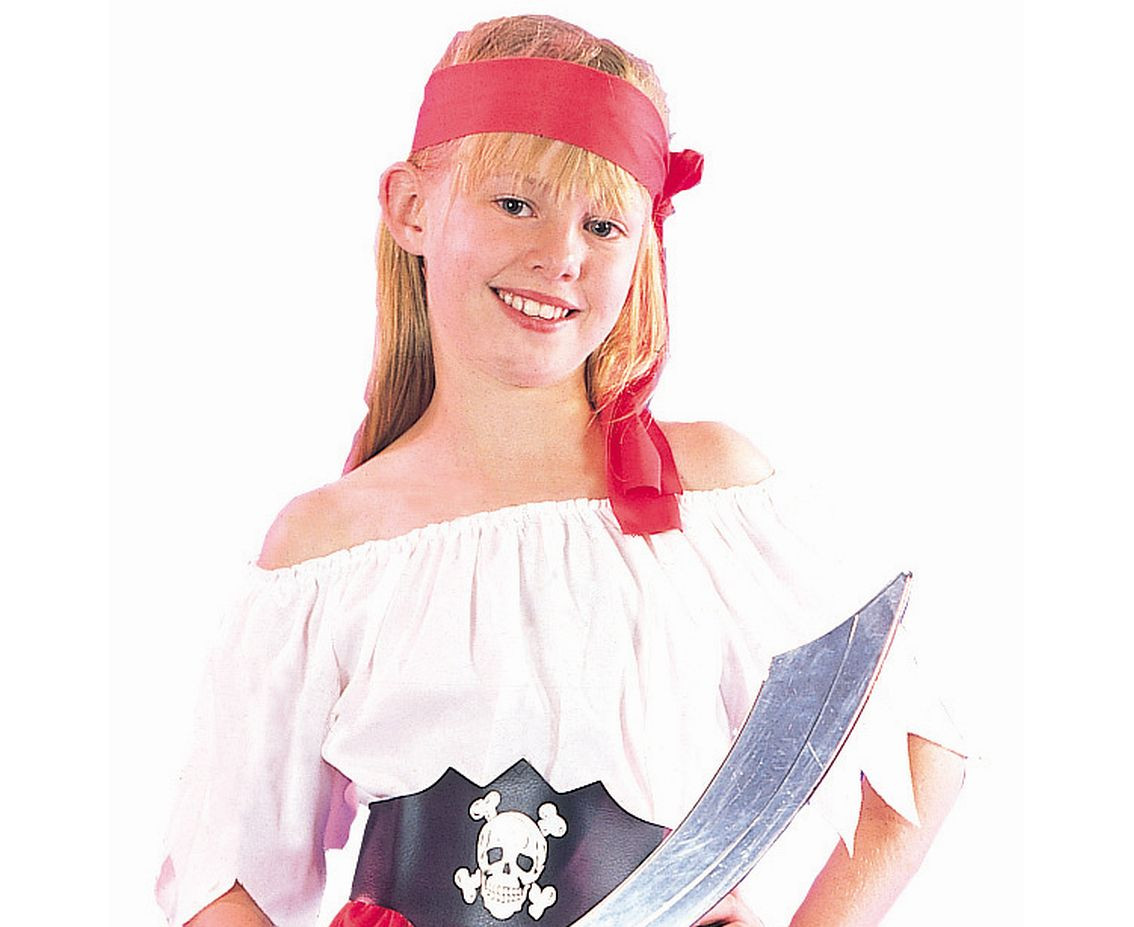 Role play-set for kids Striped Pirate (shirt, belt, skirt, headband), size 110/120 cm